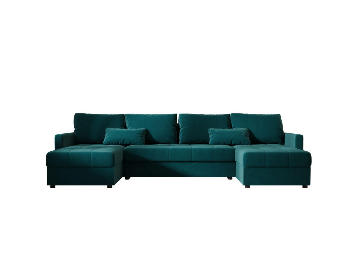 ECKSOFA MOS U BIS Itaka 39 mit Schlaffunktion - Türkis, Textil (285/85/140cm) - Bedante