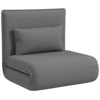 BODENSOFA 3-in-1 Klappbar Schlafsofa, Gepolstert Sofabett mit Schlaffunktion - Dunkelgrau, Textil/Metall (81/68/75cm) - HOMCOM