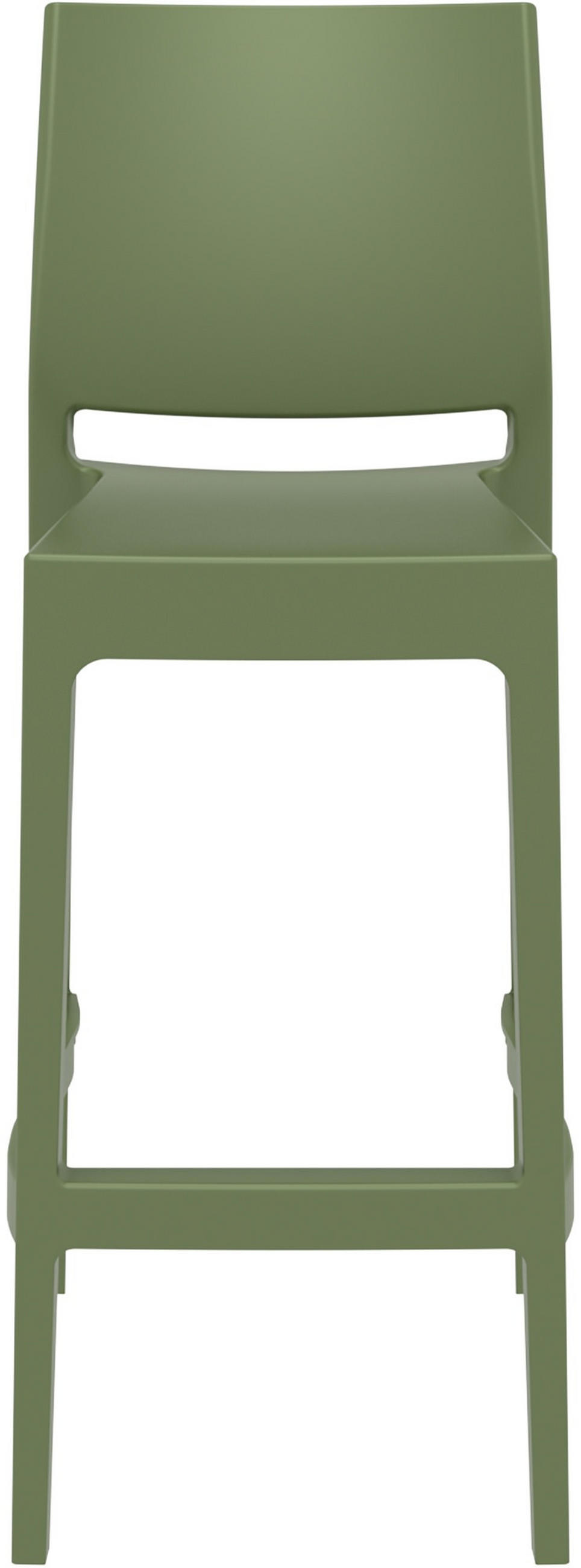 BARHOCKER Maya 105x45x51 cm oliv - Olivgrün, Kunststoff (45/105/51cm) - furnicato