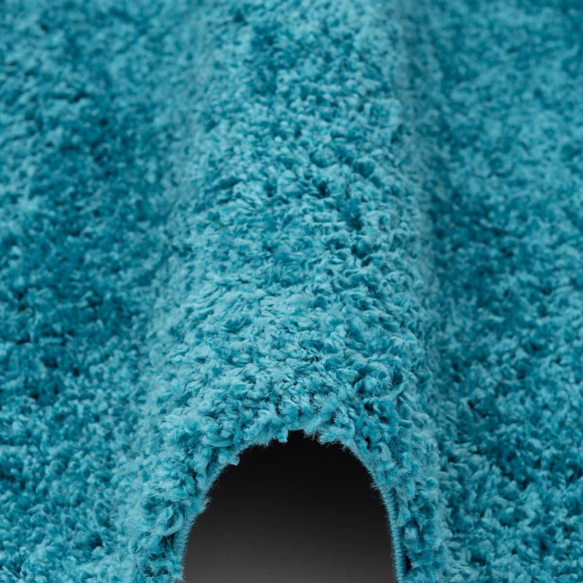 HOCHFLOR LANGFLOR SHAGGY TEPPICH FLUFFY RUND - Türkis, Textil (200/200cm) - Pergamon