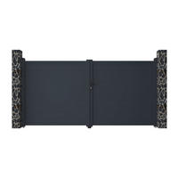 FLÜGELTOR - 350cm x 4.6cm - Aluminium - anthrazitgrau - NAZARIO - Anthrazit, Metall (350/176cm) - Vente-Unique