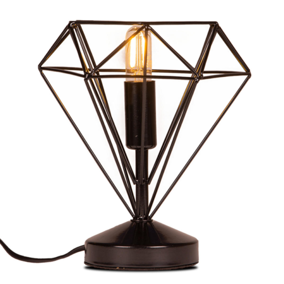 TISCHLAMPE ACOS, Schwarz - Schwarz, Metall (22/22/24cm) - KONSIMO®