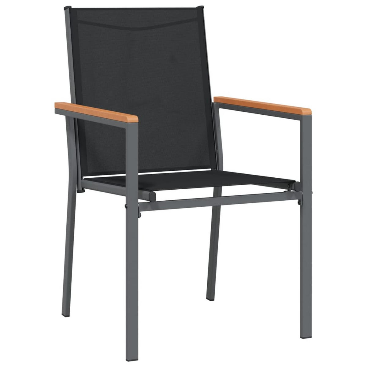 GARTENSTÜHLE 6er Set Schwarz 55/61.5/90 Cm Textilene Und Stahl - Schwarz, Metall (55/90/61.5cm) - vidaXL
