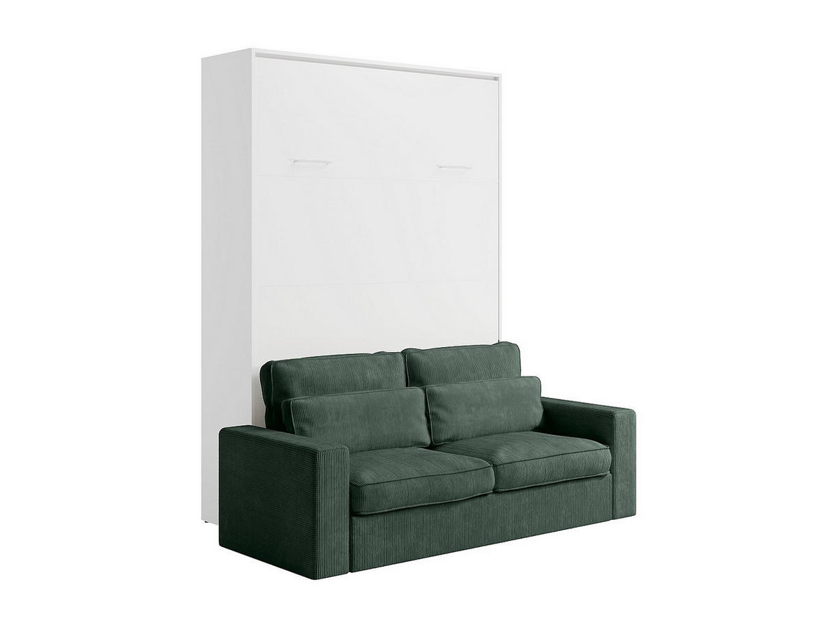 SCHRANKBETT - 2 Personen - holz - weiß Beganio - Weiß, Holz (140/200cm) - Vente-Unique