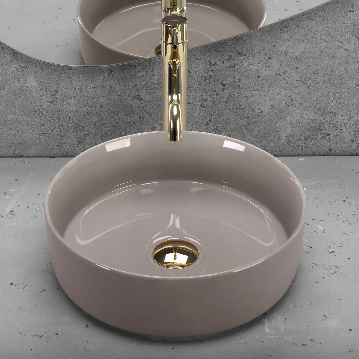 AUFSATZWASCHBECKEN Rea Sami Beige Shiny - Beige, Keramik (36/11.5/36cm) - REA