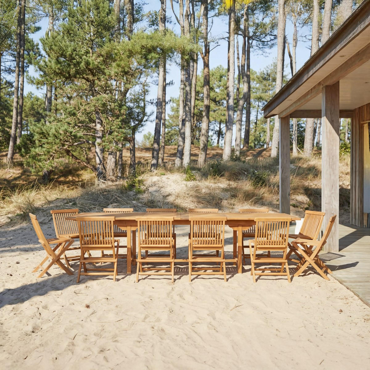 GARTENMÖBEL-SET 7-tlg Capri Dunkelbraun aus Akazie - Dunkelbraun, Holz - Tikamoon