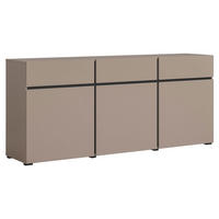 SIDEBOARD Cross Congo / Schwarz 180 / 40 / 78,3cm - Beige/Schwarz, Holz/Holzwerkstoff (180/40/79cm) - Feldmann-Wohnen