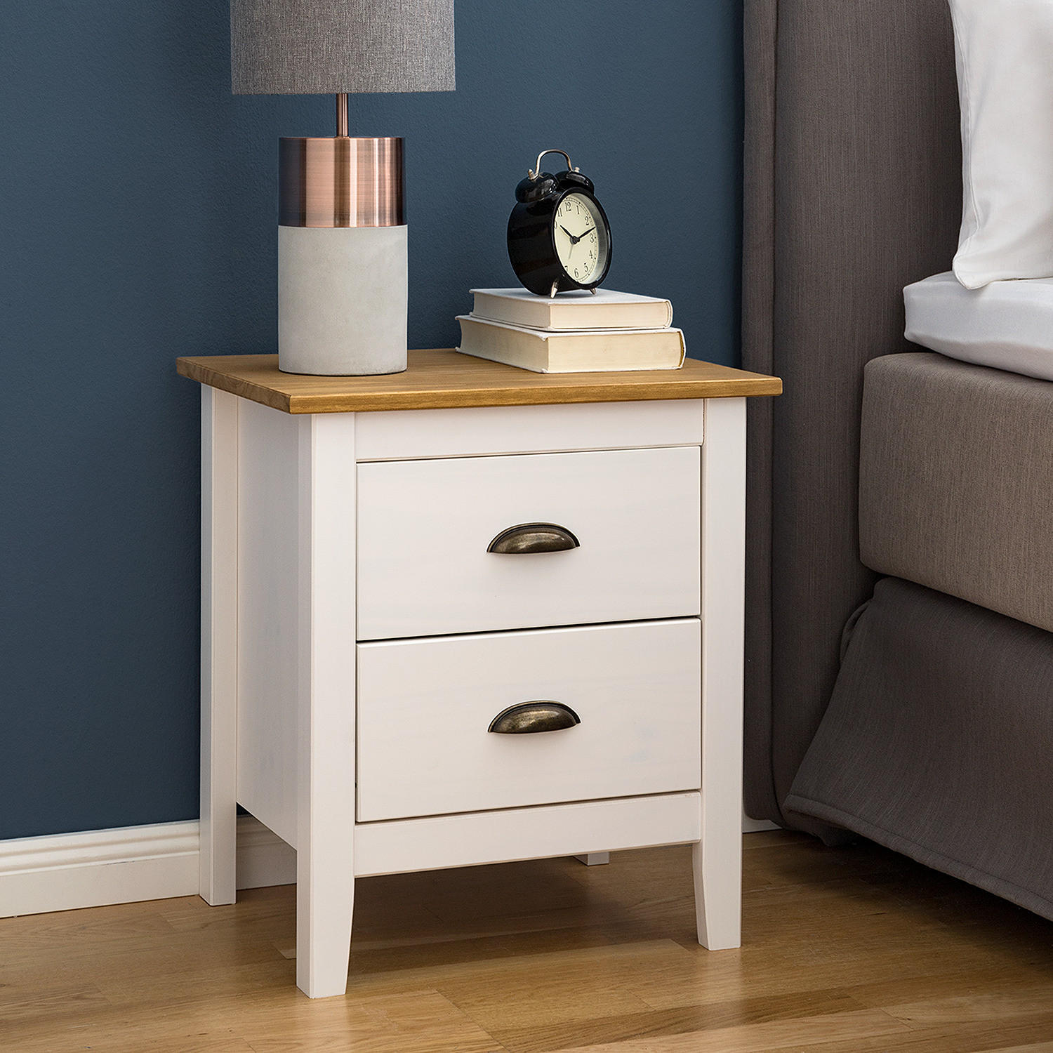 NACHTKOMMODE - Kiefer massiv - Kieferfarben, Holz (46/52/35cm) - home24