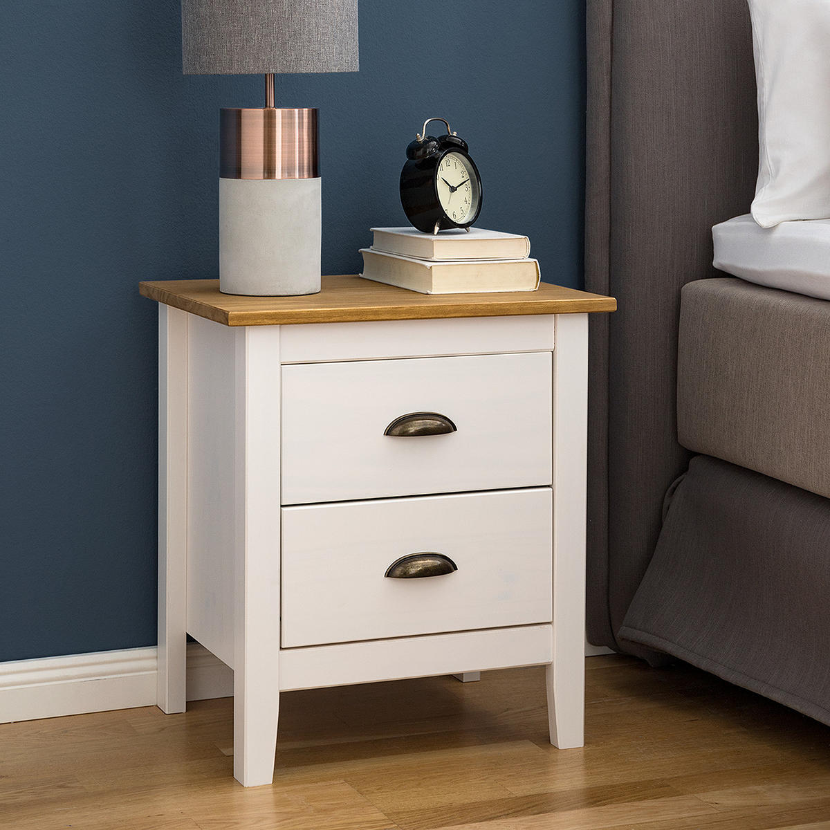 NACHTKOMMODE - Kiefer massiv - Kieferfarben, Holz (46/52/35cm) - home24