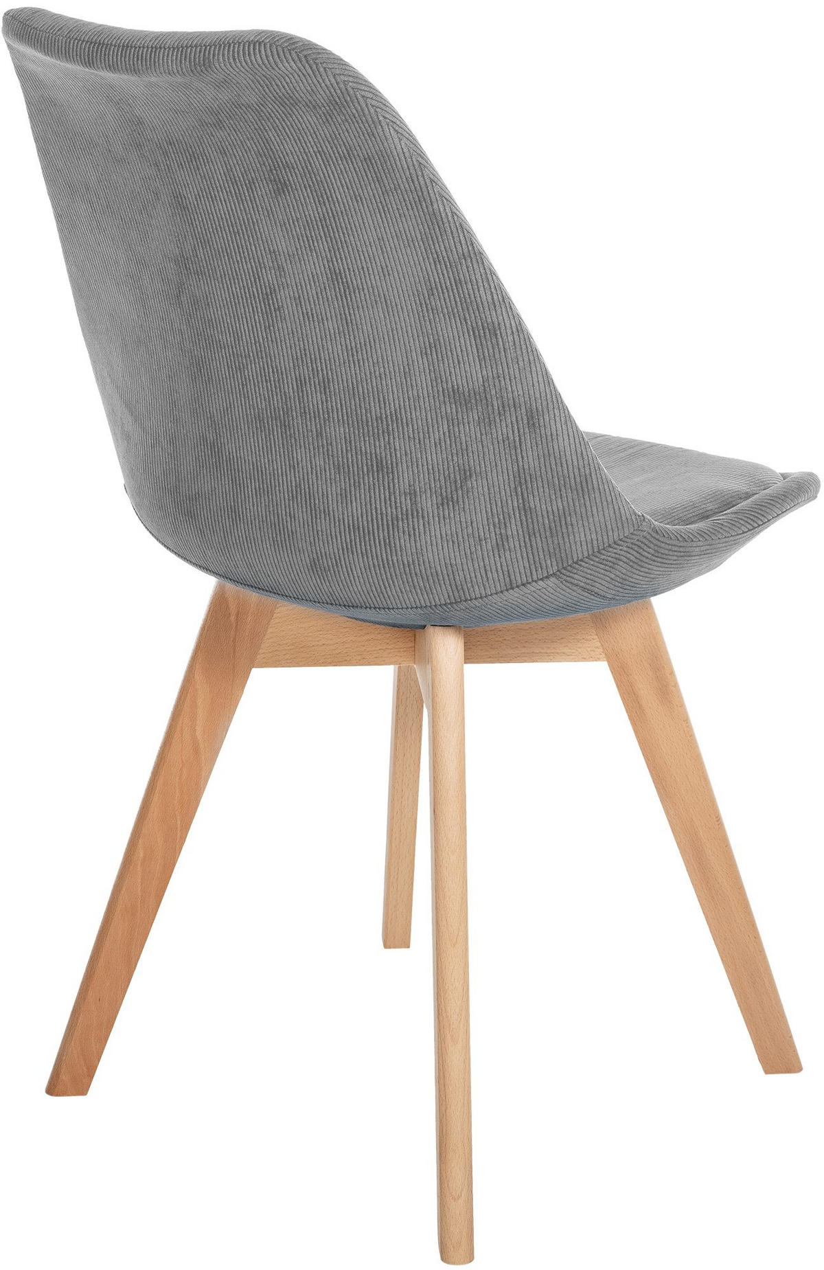 STUHL 4er Set Cord grau - Eukalyptusholzfarben/Grau, Holz/Textil (49/83/50cm) - CLP
