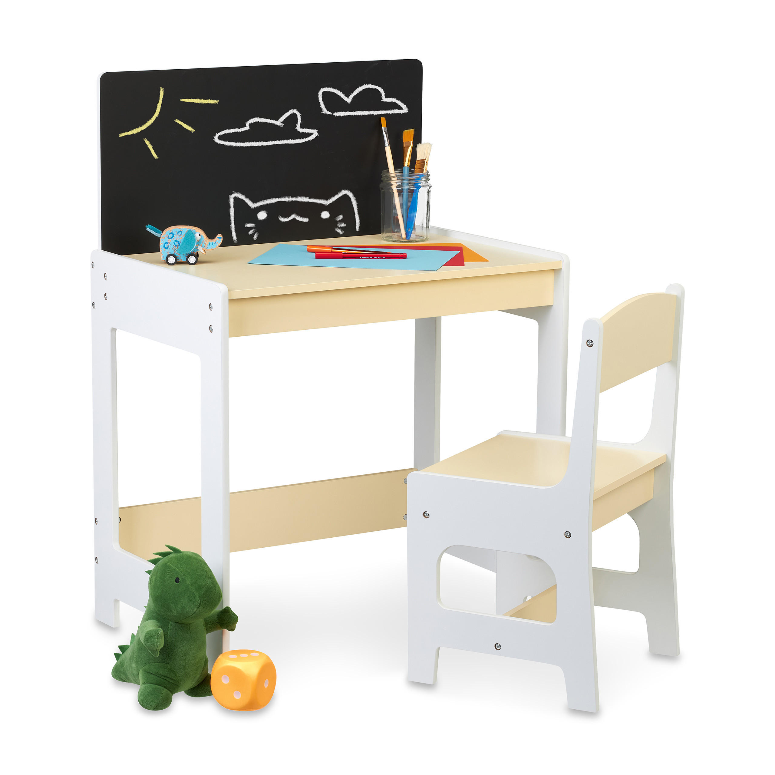 2TLG.KINDERSITZGRUPPE - Multicolor, Holzwerkstoff (62/88/42cm) - Relaxdays