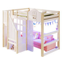 HOCHBETT 90/200 cm in Weiß/Natur – mit Rausfallschutz, LED und Ablageleiter - Weiß, Holz (90/200cm) - BEAOK