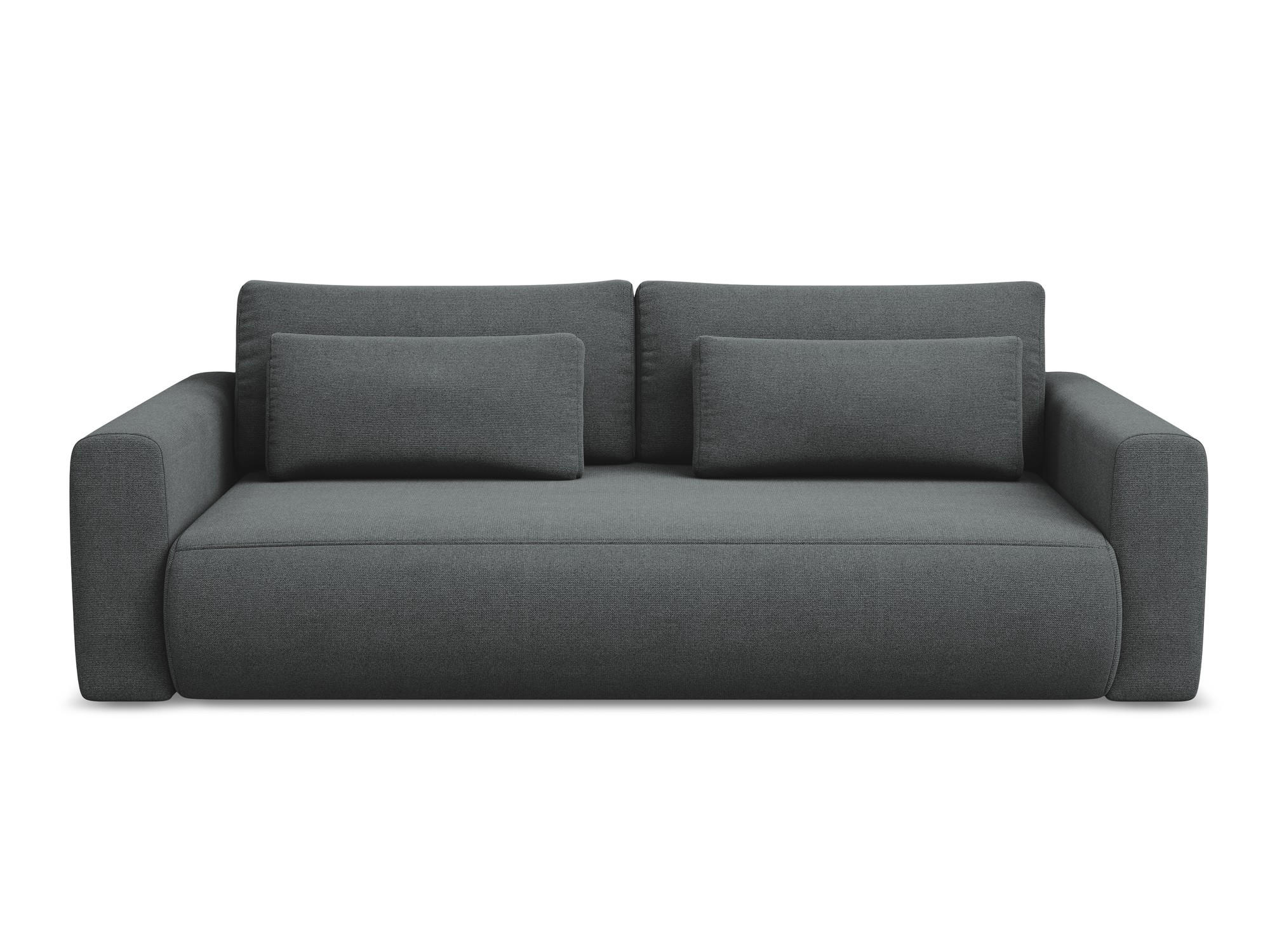 3-SITZER SOFA mit Schlaffunktion Strukturstoff Stoff Grau - Schwarz/Grau, Kunststoff/Textil (238/82/105cm) - Makamii
