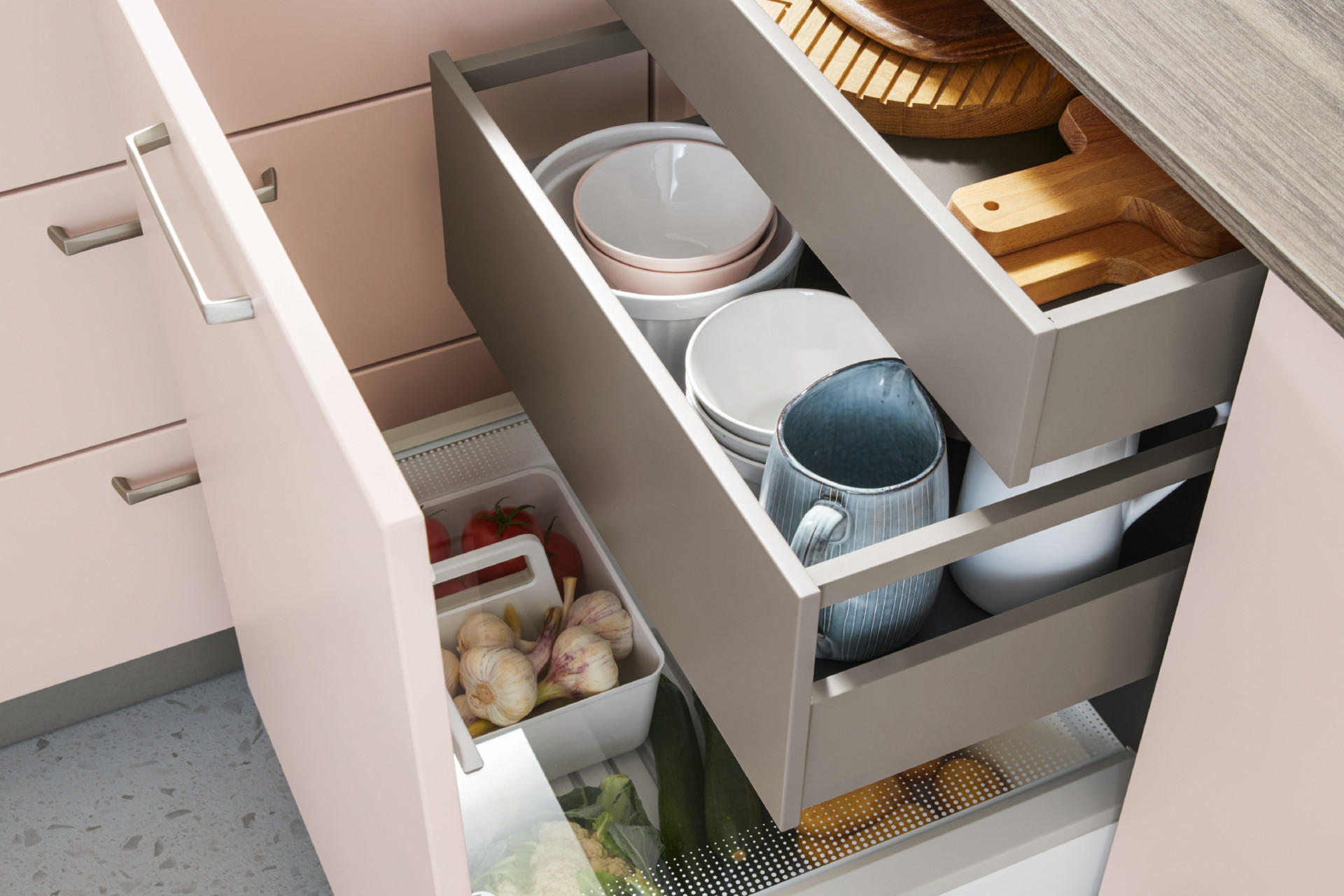 Schublade mit Lebensmittel