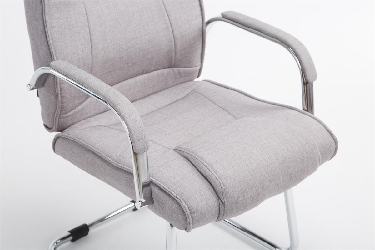 BESUCHERSTUHL Delhi Stoff Grau Konferenzstuhl Bürostuhl - Grau, Textil (60/104/67cm) - DELUKE