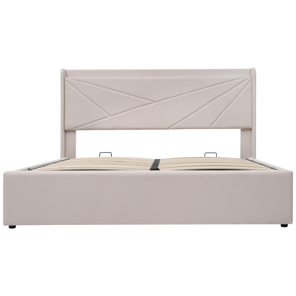 POLSTERBETT 140/200 cm in Beige mit Bettkasten, USB und Type-C Stoff - Beige, Holzwerkstoff/Textil (140/200cm) - STILVORA