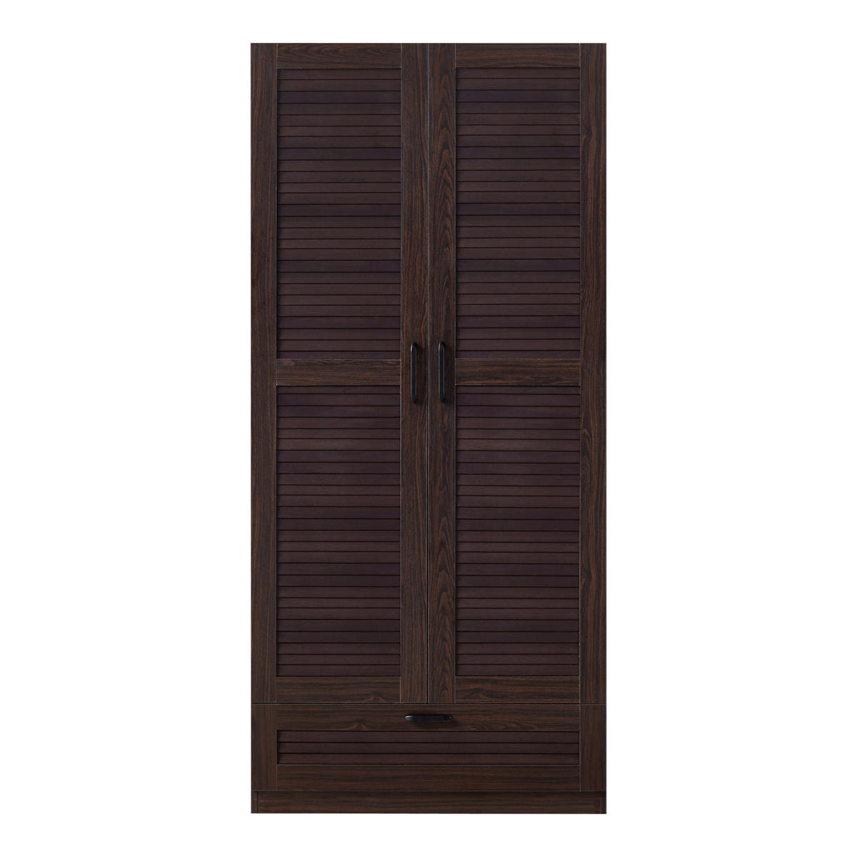 KLEIDERSCHRANK Finning - Walnussfarben, Holzwerkstoff (80/176/52cm) - [en.casa]