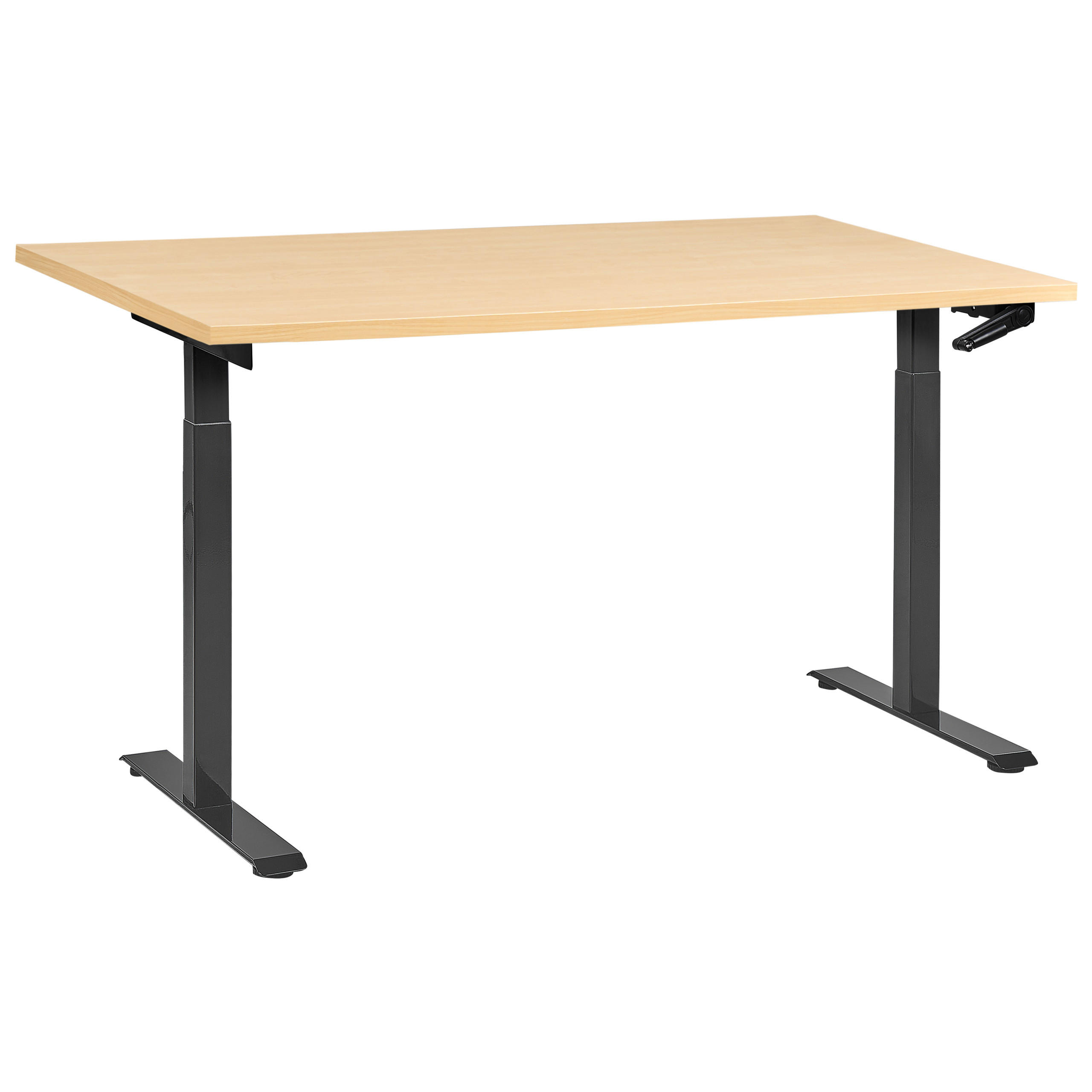 Beliani Schreibtisch Hellbraun, Braun, Schwarz 160x74x72 cm
