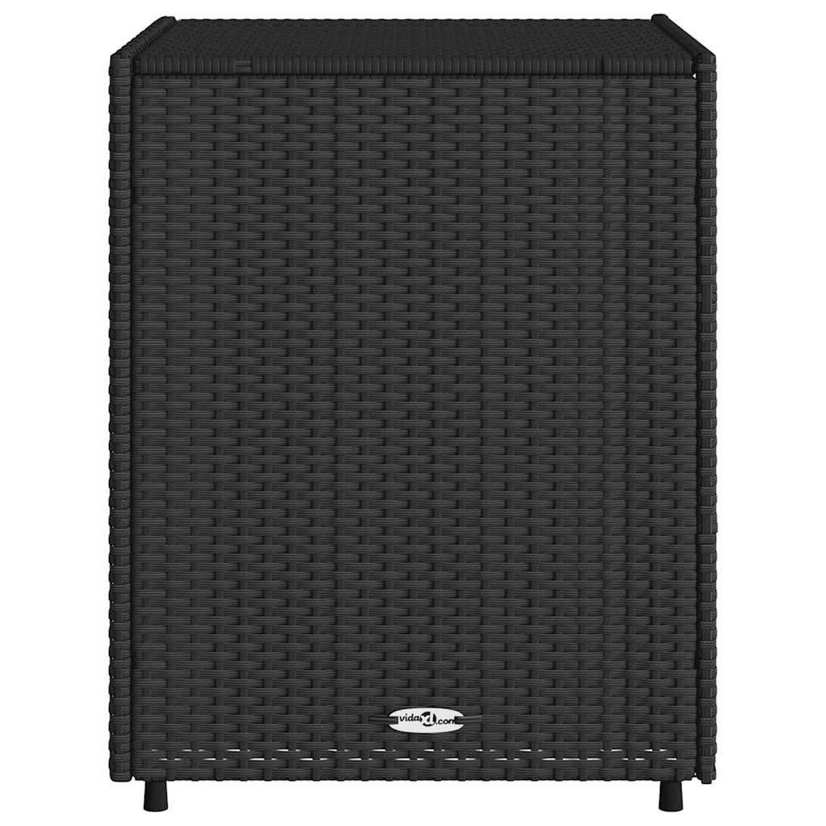 GARTENSCHRANK Schwarz 55/59/69 Cm Poly Rattan - Schwarz, Kunststoff (55/69/59cm) - vidaXL