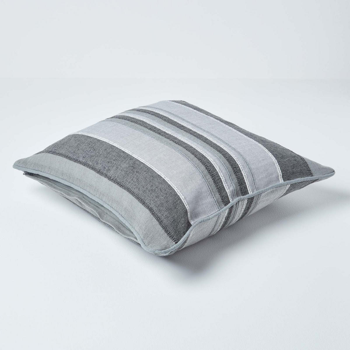 KISSENHÜLLE Morocco Stripe 60/60 cm, 100% Baumwolle - Grau, Textil (60/60cm) - Homescapes