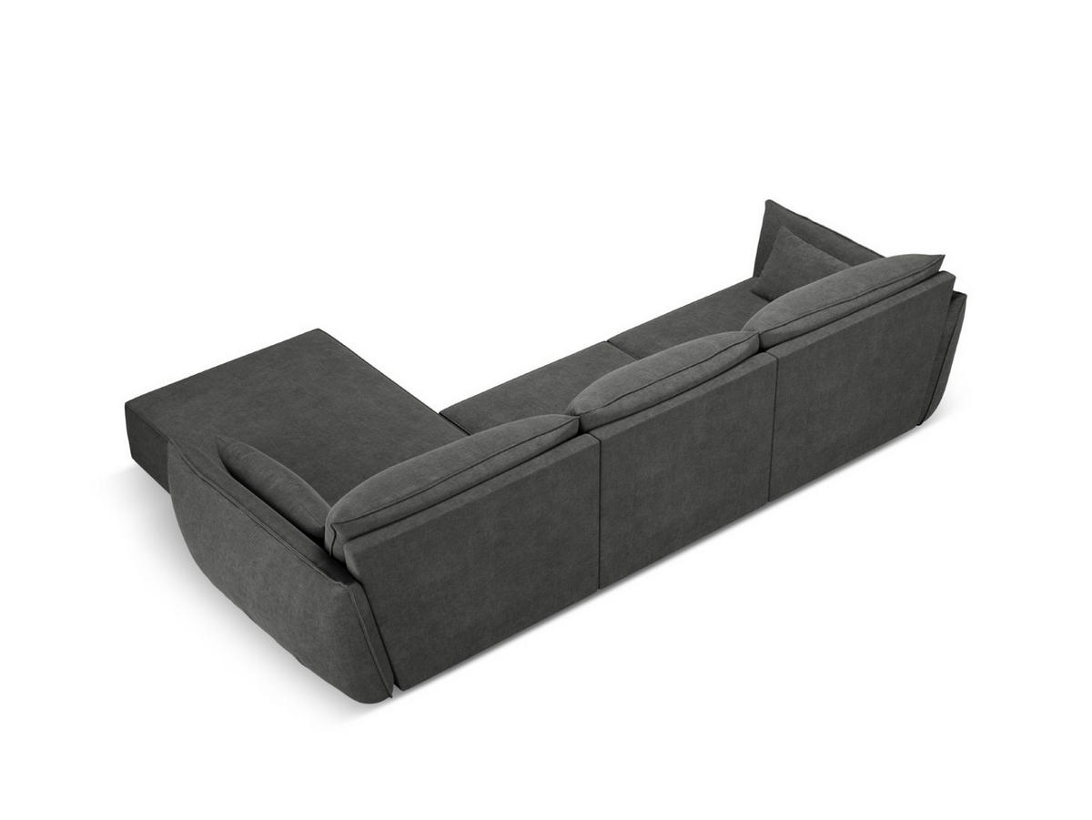 ECKSOFA rechts Kaelle aus Chenille-Stoff dunkelgrau 4 Sitzplätze - Dunkelgrau, Textil (171/308cm) - Micadoni