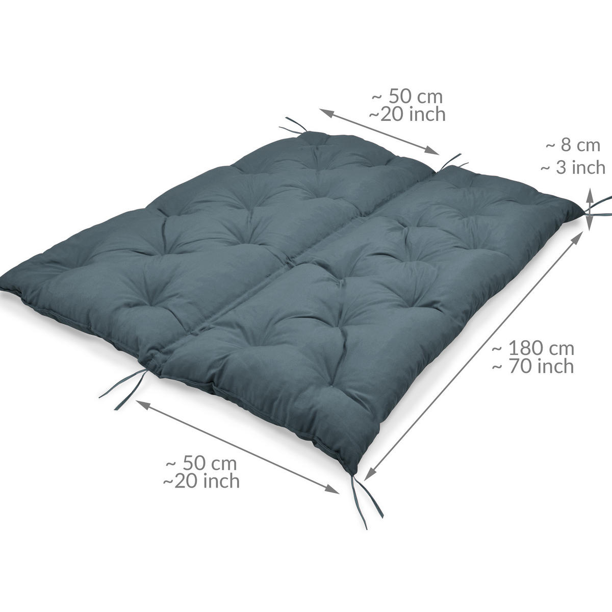 BANKAUFLAGE Flair BR 180x50cm Taubenblau - Blaugrau, Textil (50/180cm) - Beautissu 