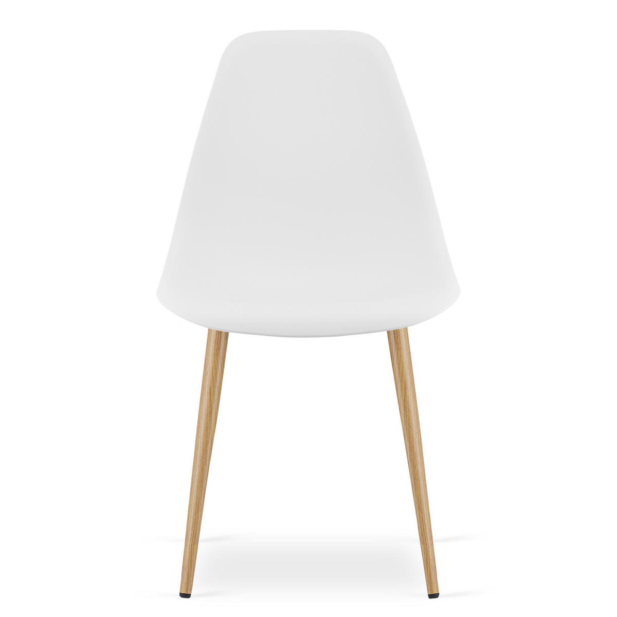 ESSZIMMERSTUHL 4-er Set KALEO weißer Sitz, natürliche Beine - Weiß/Naturfarben, Kunststoff (46/84/51cm) - Valora