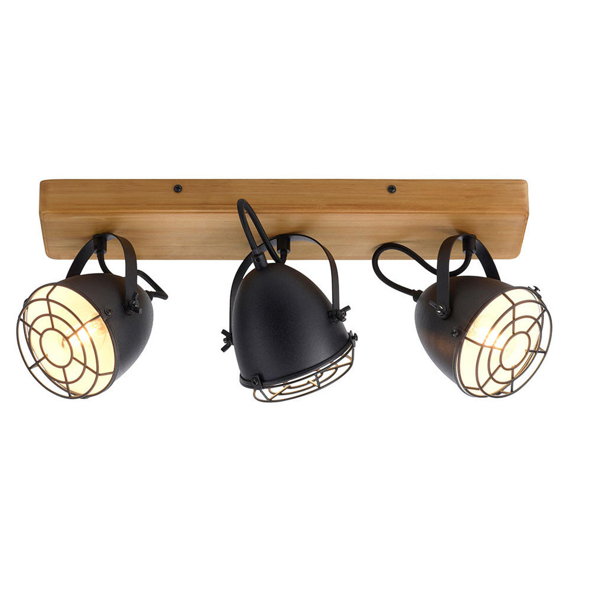 LED DECKENLEUCHTE Metall Holzoptik Braun - Braun, Holz (46/17/20cm)