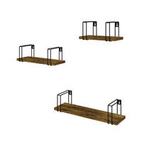 WANDREGAL Fyrk Antikholz 3 Teile - Eichefarben/Schwarz, Holzwerkstoff (43/10.8/12.8cm) - Vicco