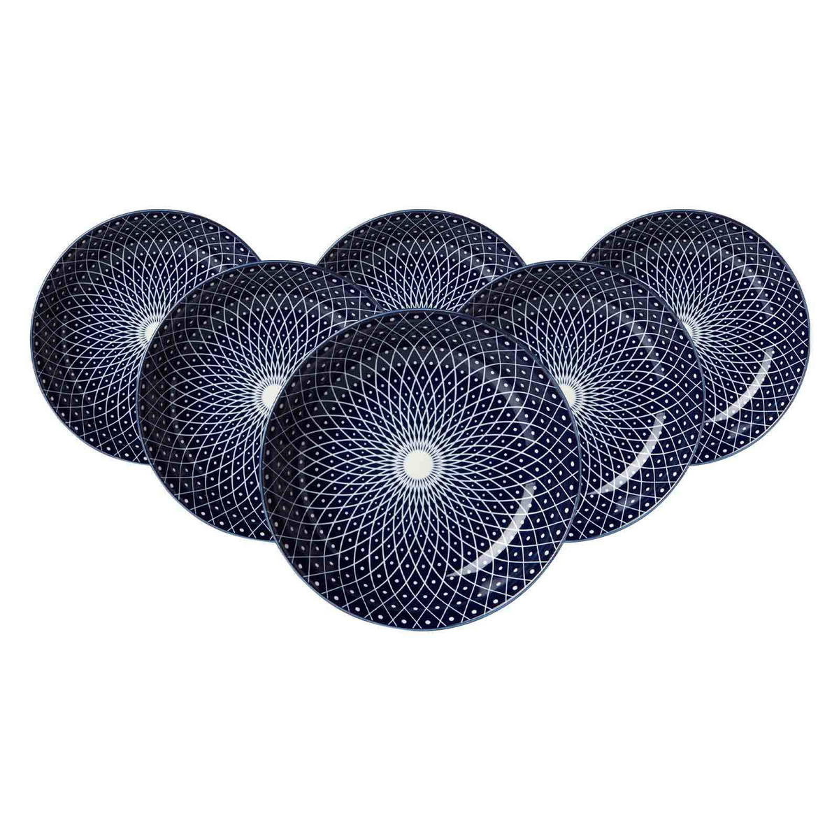 SUPPENTELLER Royal Reiko blau-weiß ø 20,5 cm 6er Set - Blau/Weiß, Keramik (20.5cm) - Ritzenhoff Breker