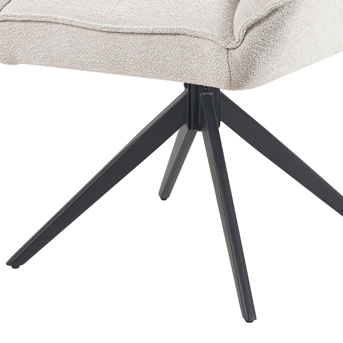 DREHSTUHL Mika-Zoe - Creme/Schwarz, Textil/Metall (60/88/68cm) - DUBI Möbel