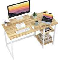 SCHREIBTISCH mit Stauraum und Monitorständer 120 x 50 cm Beige - Beige, Holzwerkstoff (120/55/75cm)
