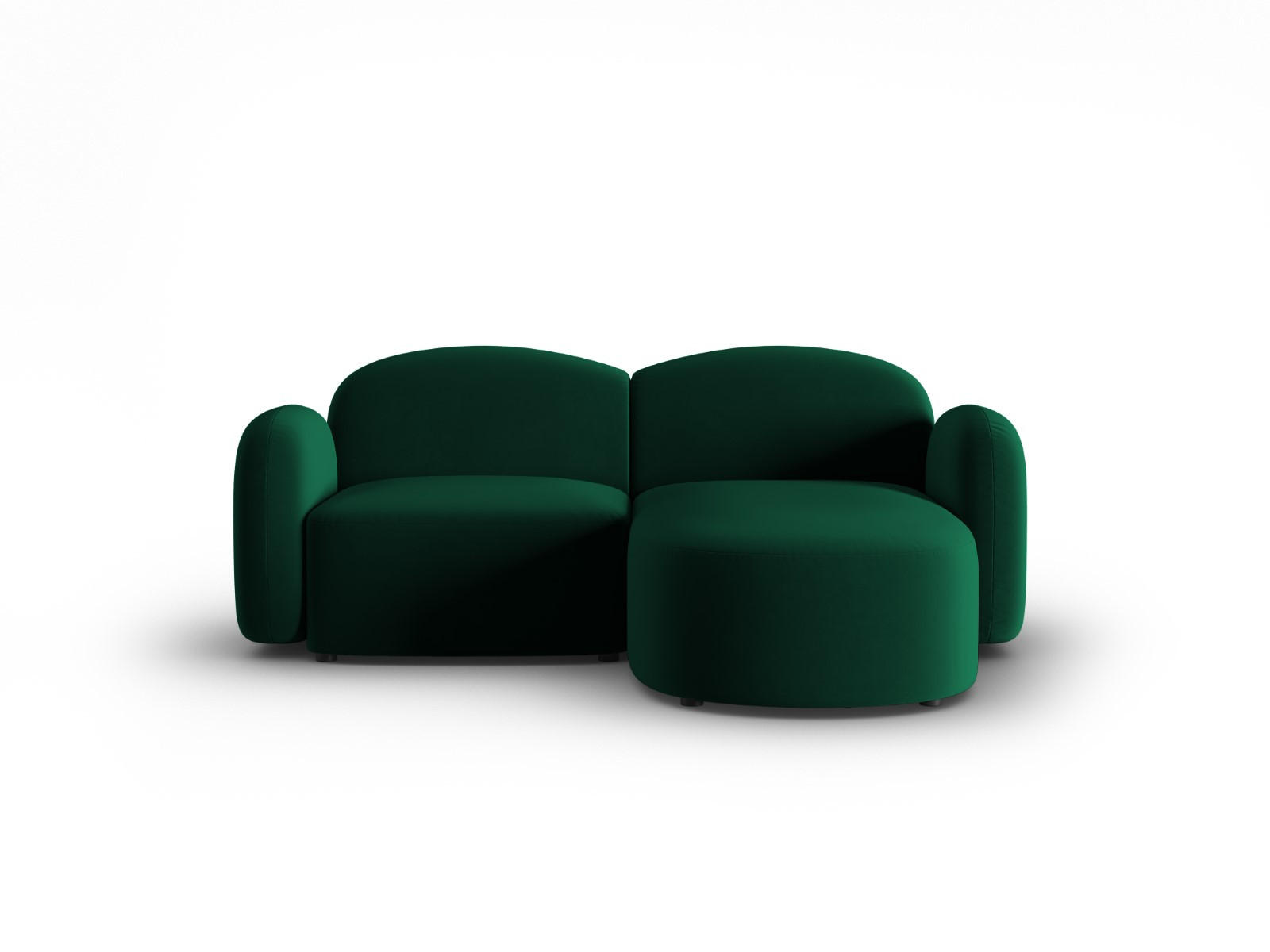 ECKSOFA rechts Blair aus Samt flaschengrün 3 Sitzplätze - Dunkelgrün, Textil (155/194cm) - Micadoni