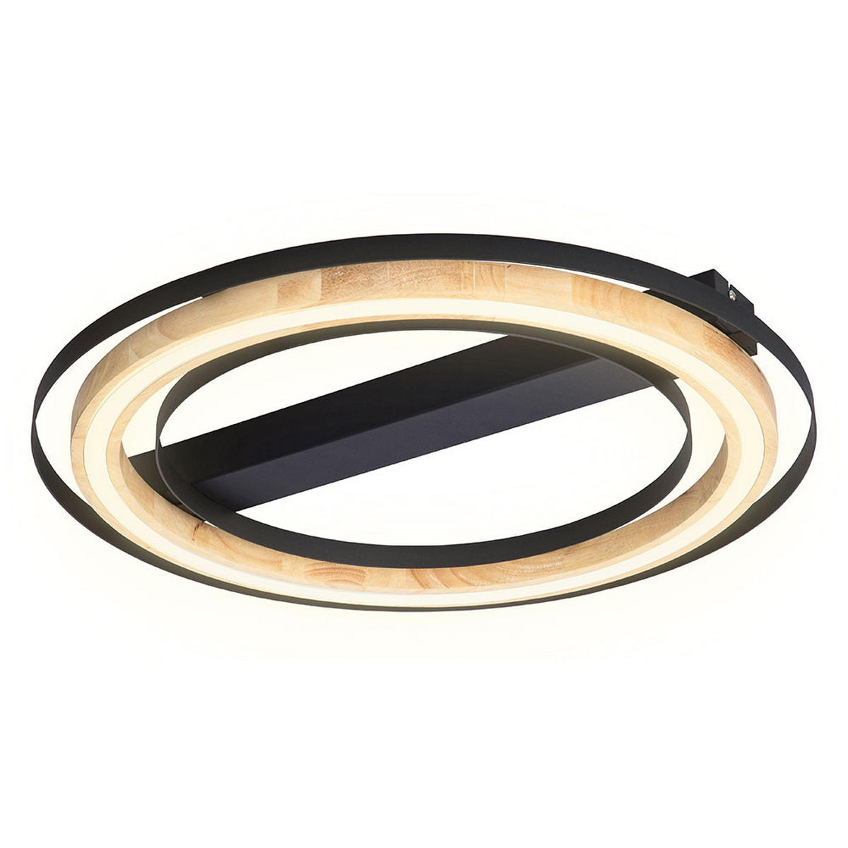 LED DECKENLEUCHTE Metall Bambus Schwarz - Schwarz, Holz (56/56/6cm) - Nowa