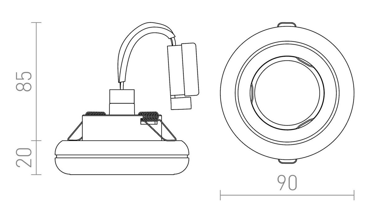 EINBAULEUCHTE ESTA R Chrom 50 W - Chromfarben, Metall (9/9/2cm) - Rendl