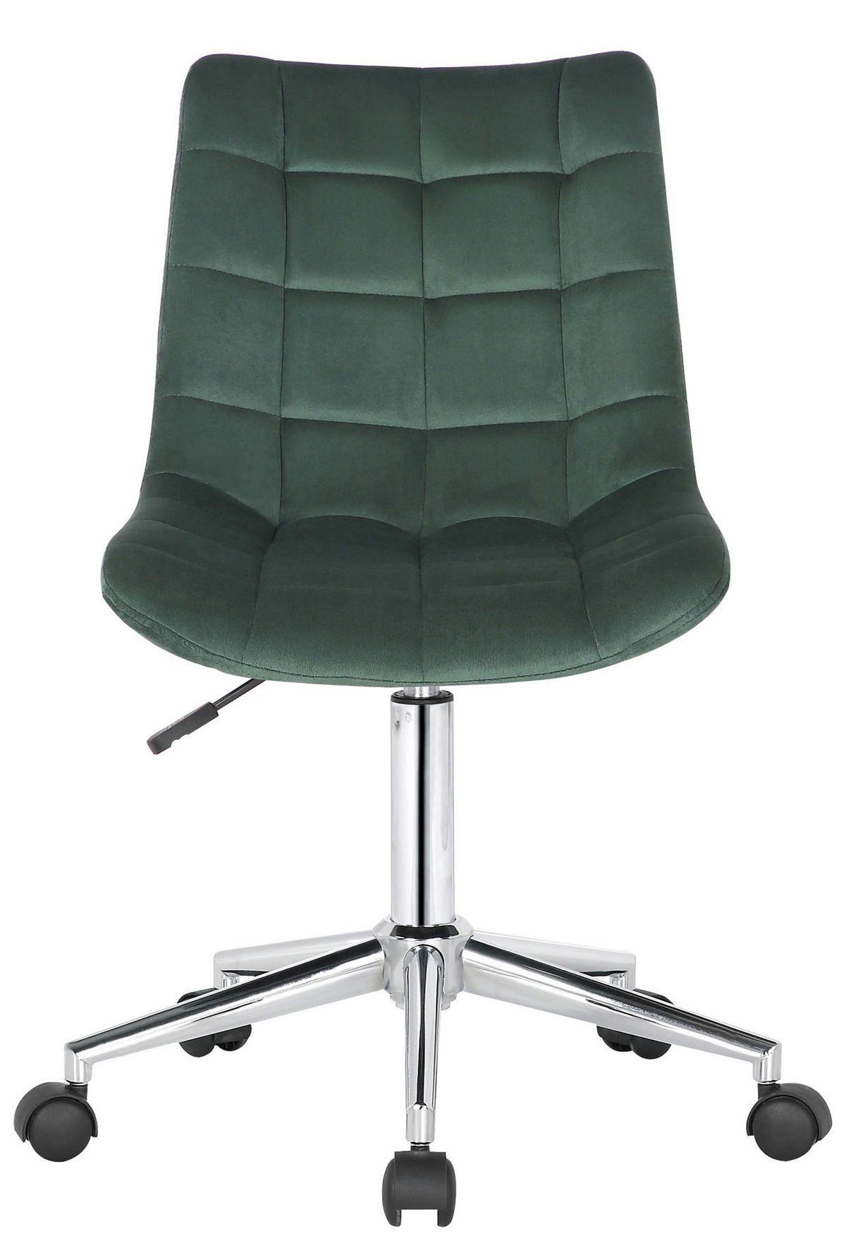 DREHSTUHL Samt grün - Chromfarben/Grün, Textil/Metall (46/81/62cm) - CLP