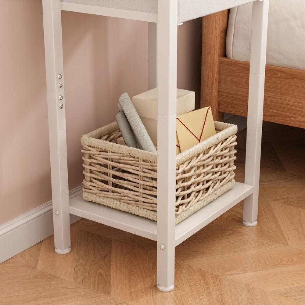 NACHTTISCH, weiß 38/28/61 cm - Weiß, Holzwerkstoff (38/61/28cm)