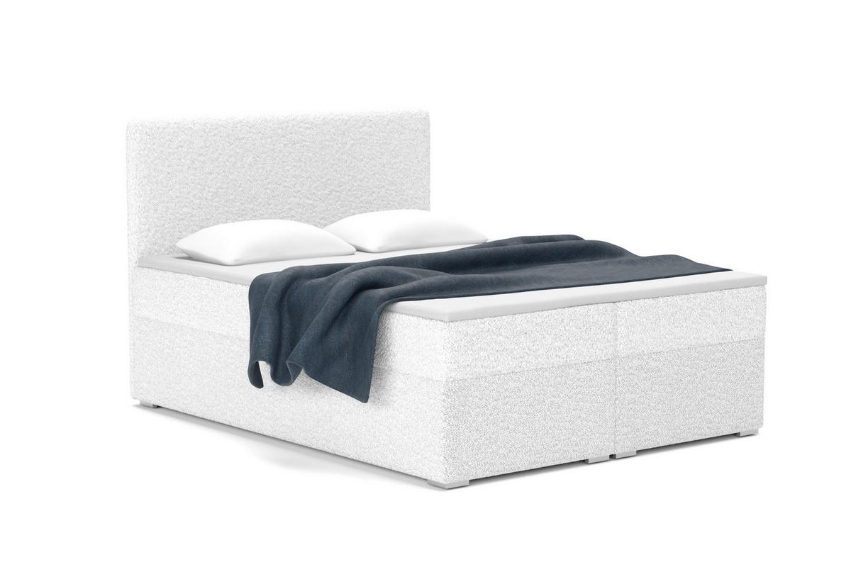 BOXBETT BOUCLE 200/200 in Boucle Creme H3 - Creme, Holz/Holzwerkstoff (200/200cm) - Deine Möbel 24