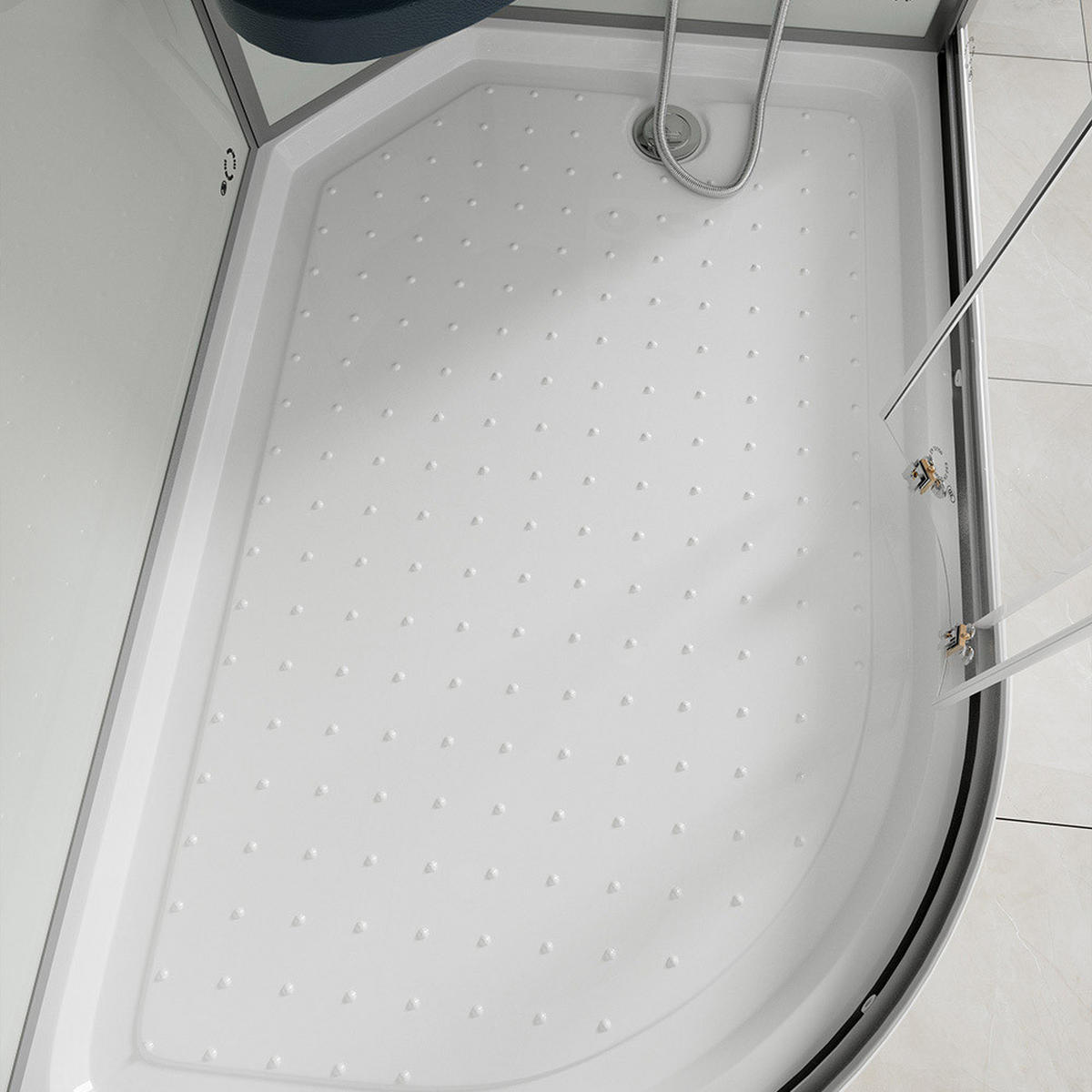DUSCHKABINE WHITE PEARL - Weiß, Links - Weiß, Glas (80cm) - Home Deluxe