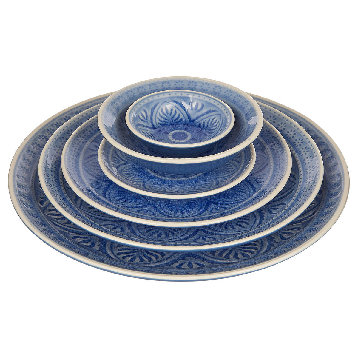 DIPSCHALE (12er Set) Sumatra - Blau, Keramik (9/9/3cm) - Butlers