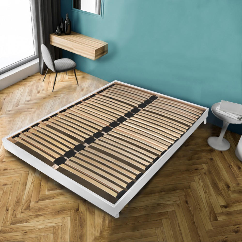 BETTRAHMEN SOMKIT mit Einlegerahmen/ 160x200, Weiß - Weiß, Holzwerkstoff (160/200cm) - Weber Industries