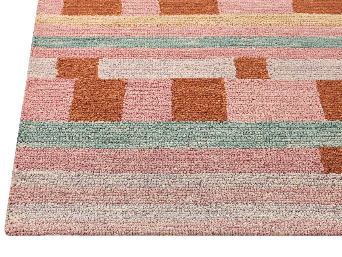 TEPPICH geflochten Yomra 200/200 cm - Multicolor, Textil (200/200cm) - Beliani