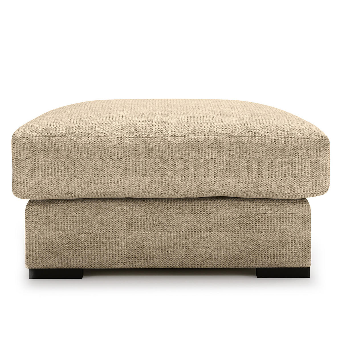 POLSTERHOCKER - Beige/Schwarz, Kunststoff/Textil (92/42/92cm) - home24