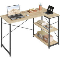 SCHREIBTISCH mit 2 Ablagen,120x73x72 cm, Helle Eiche - Eichefarben, Holzwerkstoff/Metall (72/120/72.5cm) - Woltu