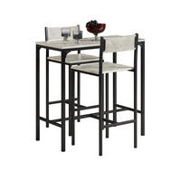 BARTISCH + 2 x BARSTÜHLE - Grau, Holzwerkstoff (89/87/45cm) - SoBuy