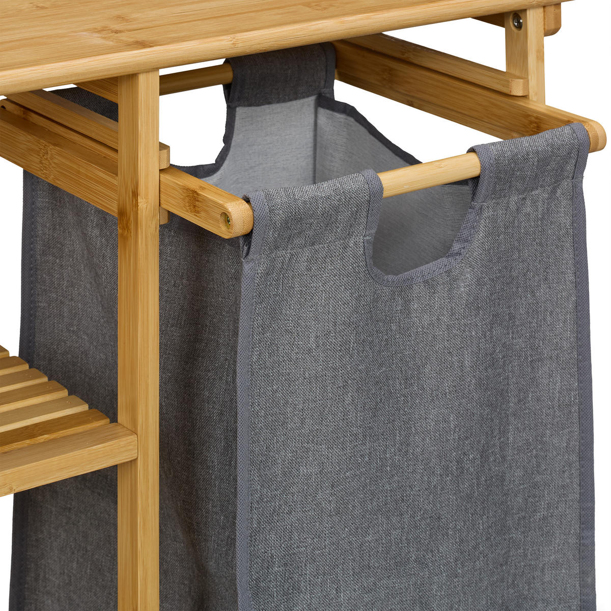 WÄSCHEKORBREGAL - Multicolor, Holz/Textil (100/80/32cm) - Relaxdays