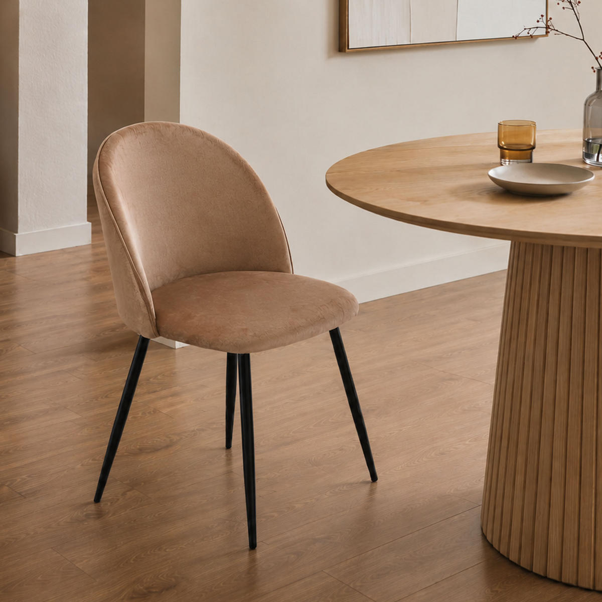 STUHL Beige 535/505/815 cm - Beige, Metall (51/82/54cm) - DMORA