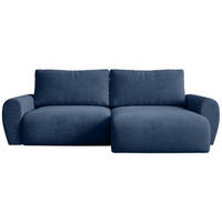 ECKSCHLAFSOFA Poss L dunkelblau rechts - Dunkelblau, Textil (253/153cm) - Beautysofa