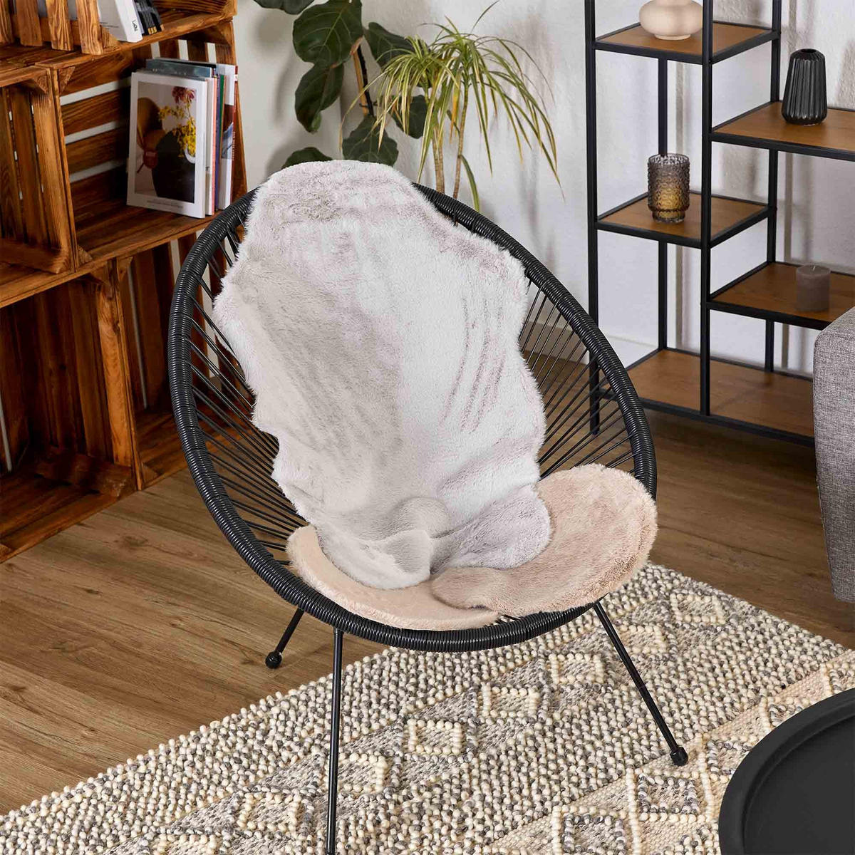 SITZFELL ELDA - Silberfarben, Textil (35/35cm) - Astra