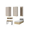 JUGENDZIMMER ALBI 1 in Sandbeige / Geölte Eiche 6-teilig - Eichefarben/Beige, Holzwerkstoff (577/195/88cm) - Deine Möbel 24